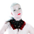 SiaLinda: Breast ornament necklace Antoinette, with black roses and red feathers